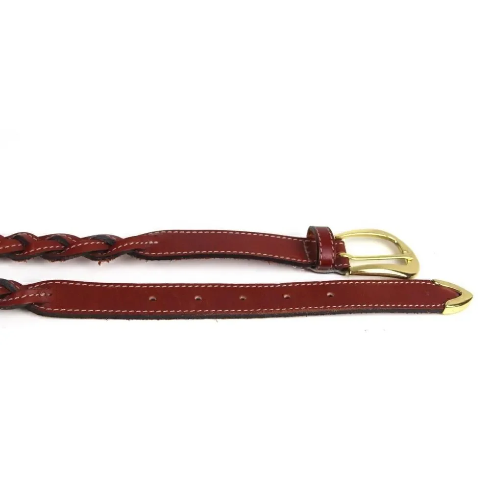 BRAIDED BROWN GENUINE LEATHER 1